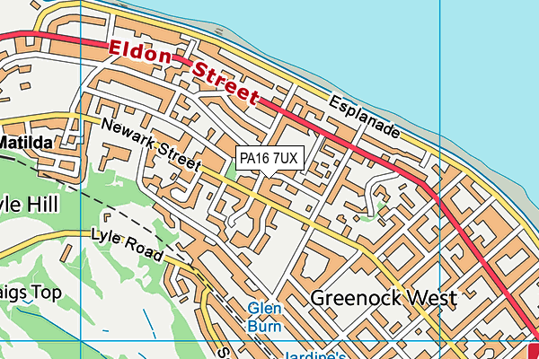 PA16 7UX map - OS VectorMap District (Ordnance Survey)