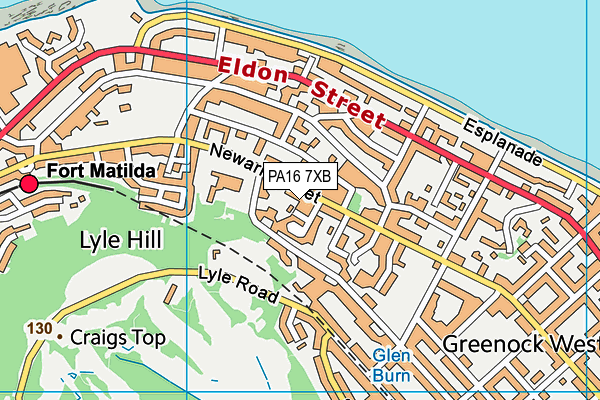 PA16 7XB map - OS VectorMap District (Ordnance Survey)