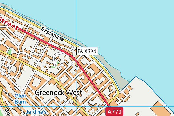 PA16 7XN map - OS VectorMap District (Ordnance Survey)