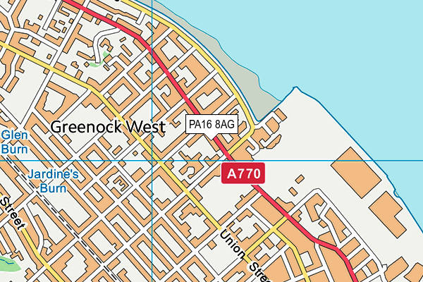 PA16 8AG map - OS VectorMap District (Ordnance Survey)