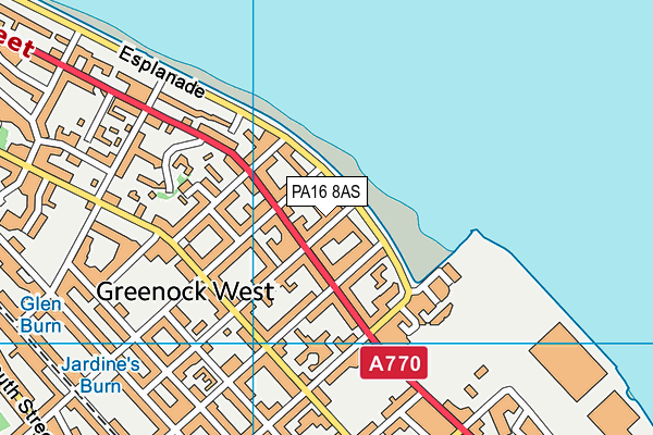 PA16 8AS map - OS VectorMap District (Ordnance Survey)
