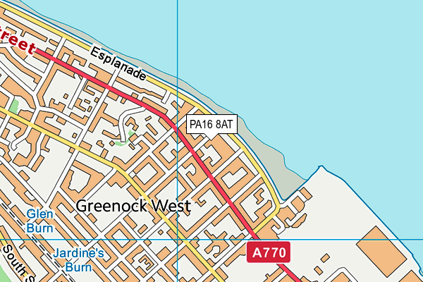 PA16 8AT map - OS VectorMap District (Ordnance Survey)