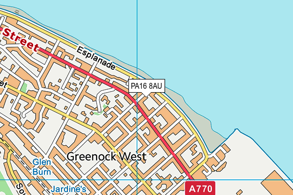 PA16 8AU map - OS VectorMap District (Ordnance Survey)