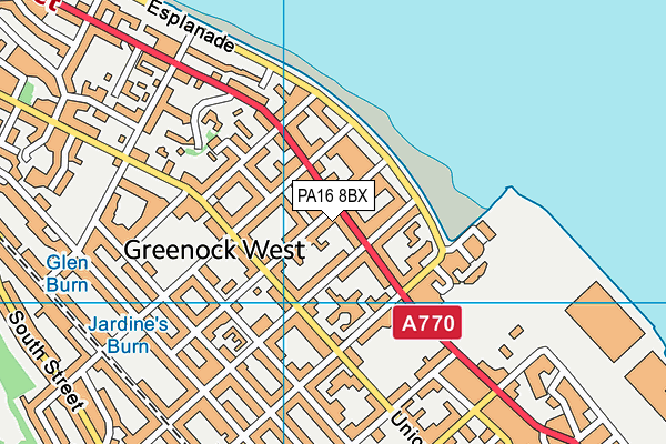 PA16 8BX map - OS VectorMap District (Ordnance Survey)