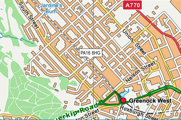 PA16 8HG map - OS VectorMap District (Ordnance Survey)
