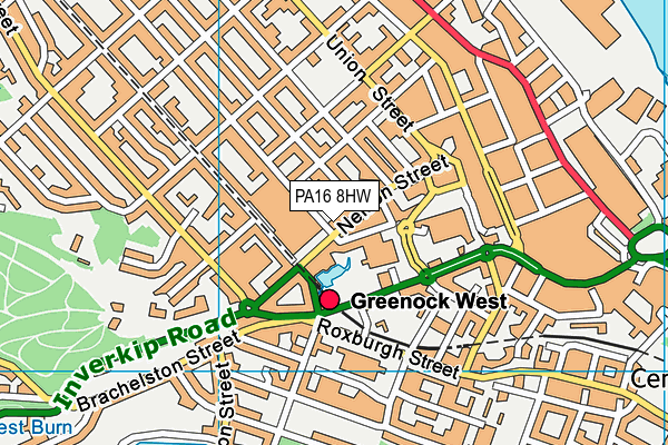 PA16 8HW map - OS VectorMap District (Ordnance Survey)