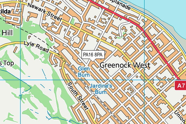 PA16 8PA map - OS VectorMap District (Ordnance Survey)