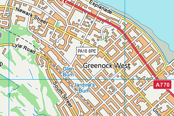 PA16 8PE map - OS VectorMap District (Ordnance Survey)