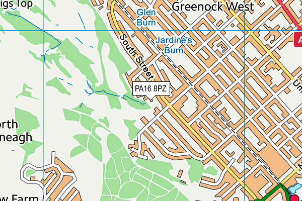 PA16 8PZ map - OS VectorMap District (Ordnance Survey)
