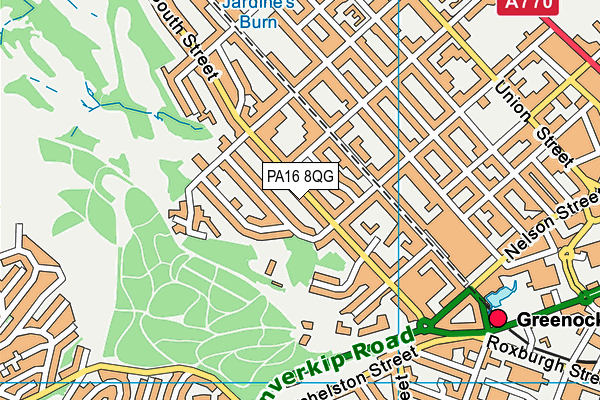 PA16 8QG map - OS VectorMap District (Ordnance Survey)