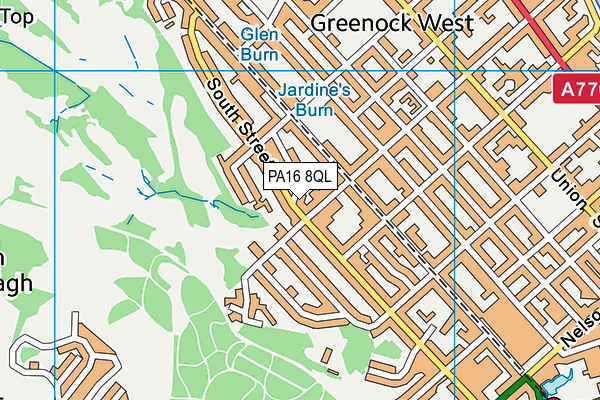 PA16 8QL map - OS VectorMap District (Ordnance Survey)