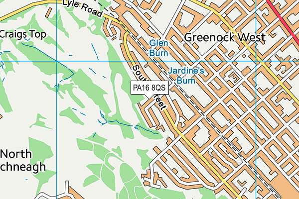 PA16 8QS map - OS VectorMap District (Ordnance Survey)