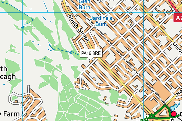 PA16 8RE map - OS VectorMap District (Ordnance Survey)