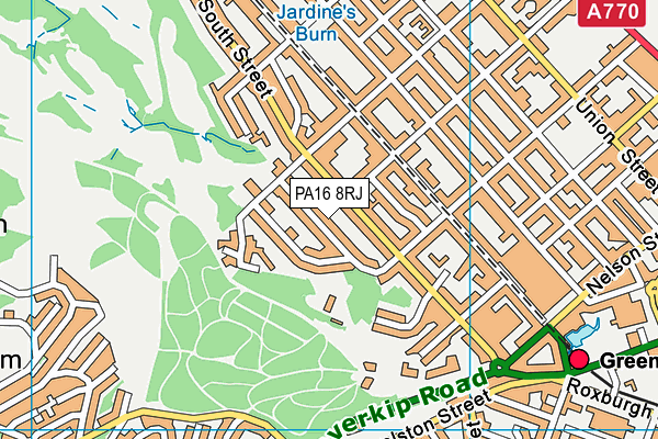 PA16 8RJ map - OS VectorMap District (Ordnance Survey)