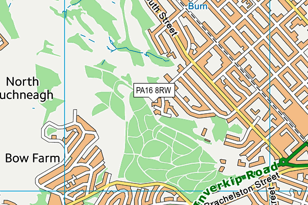 PA16 8RW map - OS VectorMap District (Ordnance Survey)
