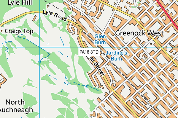 PA16 8TD map - OS VectorMap District (Ordnance Survey)
