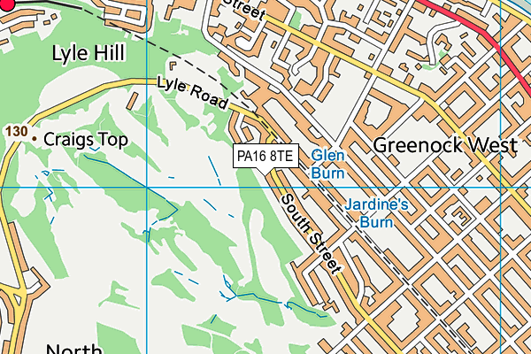 PA16 8TE map - OS VectorMap District (Ordnance Survey)