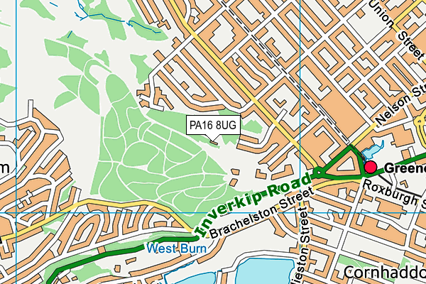 PA16 8UG map - OS VectorMap District (Ordnance Survey)