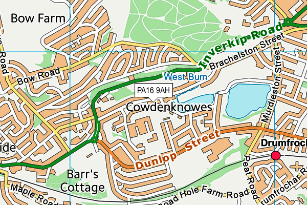 PA16 9AH map - OS VectorMap District (Ordnance Survey)