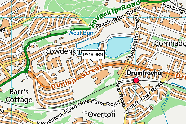 PA16 9BN map - OS VectorMap District (Ordnance Survey)