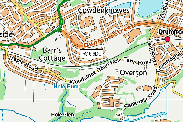 PA16 9DG map - OS VectorMap District (Ordnance Survey)