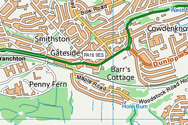 PA16 9ES map - OS VectorMap District (Ordnance Survey)