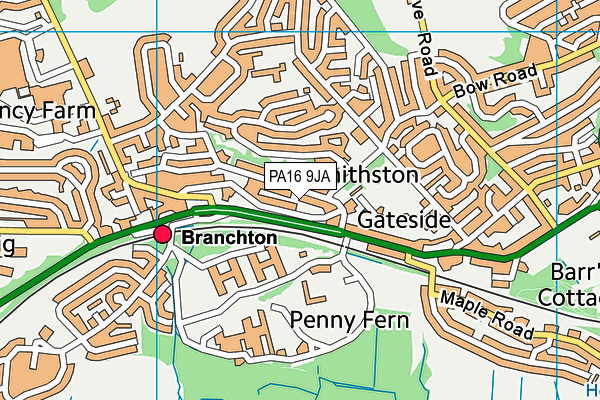 PA16 9JA map - OS VectorMap District (Ordnance Survey)