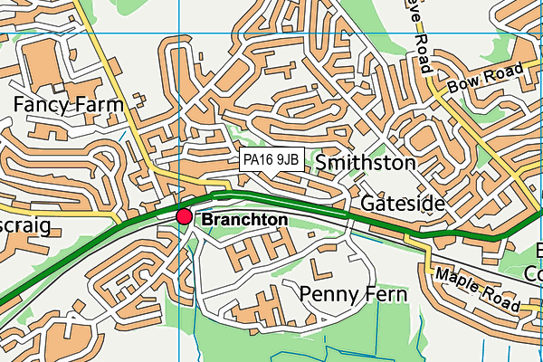 PA16 9JB map - OS VectorMap District (Ordnance Survey)