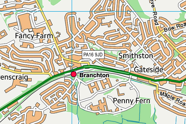 PA16 9JD map - OS VectorMap District (Ordnance Survey)