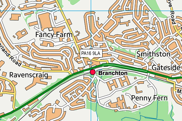 PA16 9LA map - OS VectorMap District (Ordnance Survey)