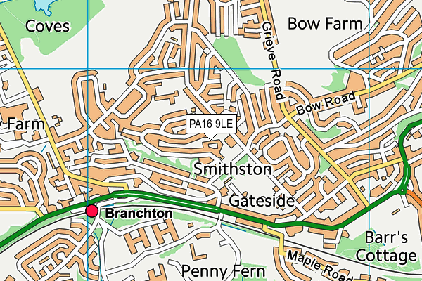 PA16 9LE map - OS VectorMap District (Ordnance Survey)