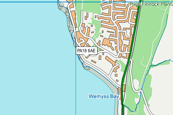 PA18 6AE map - OS VectorMap District (Ordnance Survey)