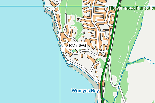 PA18 6AG map - OS VectorMap District (Ordnance Survey)