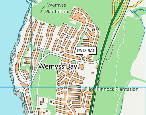 PA18 6AT map - OS VectorMap District (Ordnance Survey)
