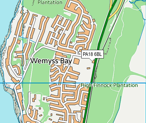 PA18 6BL map - OS VectorMap District (Ordnance Survey)