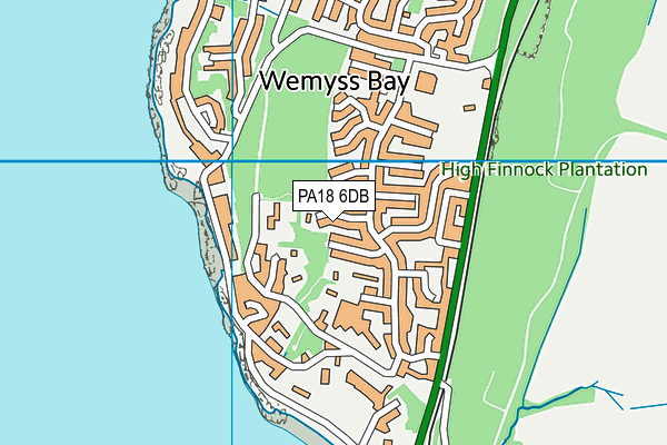 PA18 6DB map - OS VectorMap District (Ordnance Survey)