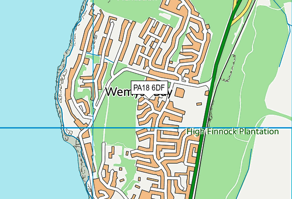 PA18 6DF map - OS VectorMap District (Ordnance Survey)