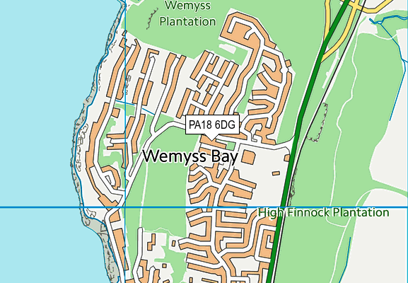 PA18 6DG map - OS VectorMap District (Ordnance Survey)