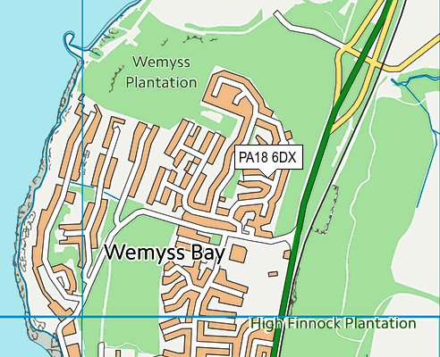 PA18 6DX map - OS VectorMap District (Ordnance Survey)