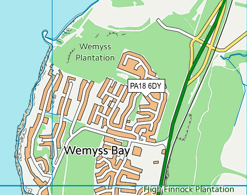 PA18 6DY map - OS VectorMap District (Ordnance Survey)