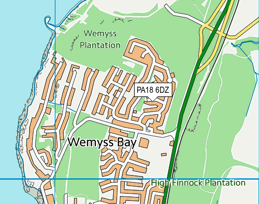 PA18 6DZ map - OS VectorMap District (Ordnance Survey)