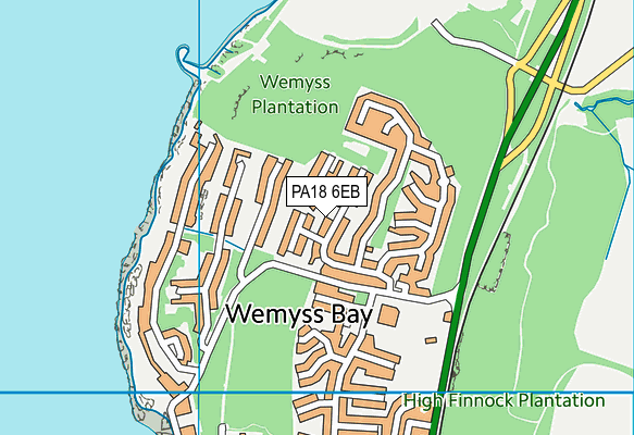 PA18 6EB map - OS VectorMap District (Ordnance Survey)