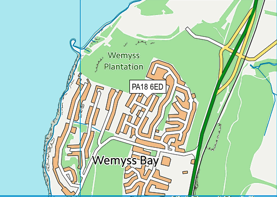 PA18 6ED map - OS VectorMap District (Ordnance Survey)