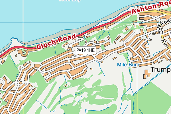 PA19 1HE map - OS VectorMap District (Ordnance Survey)