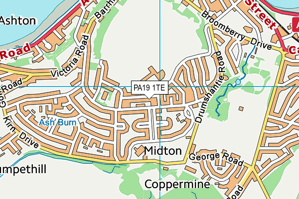 PA19 1TE map - OS VectorMap District (Ordnance Survey)
