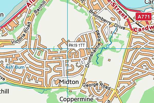 PA19 1TT map - OS VectorMap District (Ordnance Survey)