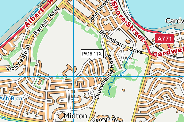 PA19 1TX map - OS VectorMap District (Ordnance Survey)