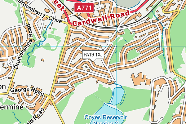 PA19 1XJ map - OS VectorMap District (Ordnance Survey)