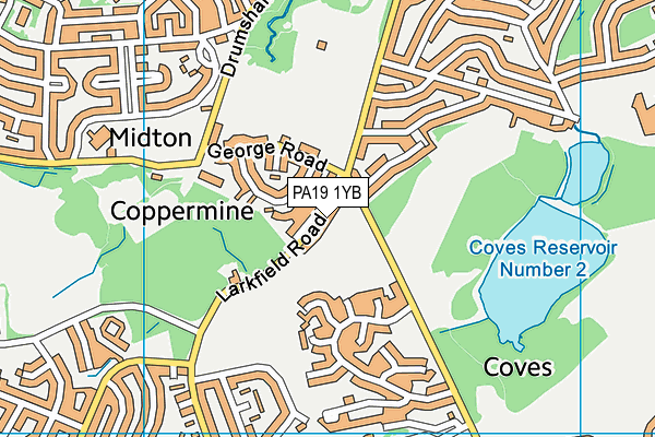 PA19 1YB map - OS VectorMap District (Ordnance Survey)