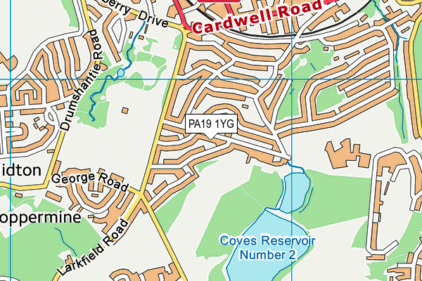 PA19 1YG map - OS VectorMap District (Ordnance Survey)